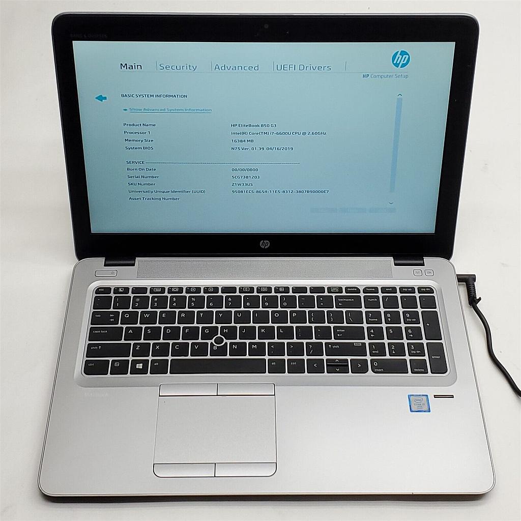 Laptop Hp ELITBOOK 850 G3 M-B Grade C i5-6200U 8Gb WIN 10 Home e 256Gb 15.6''