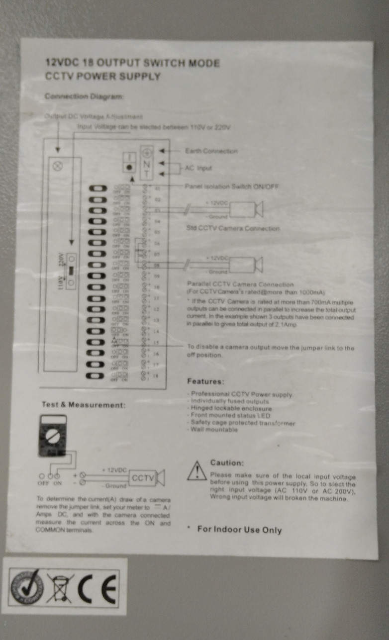 CCTV Camera Realsafe PSU 2281 POWER SUPPLY Open Box PCB Terminal NO POE N/A