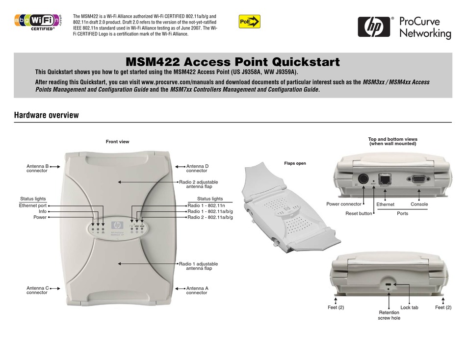 Access Point Hp J9359B Used A WiFi Ethernet