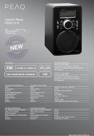 PEAQ-PDR210-B INTERNET FM RADIO-Open Box