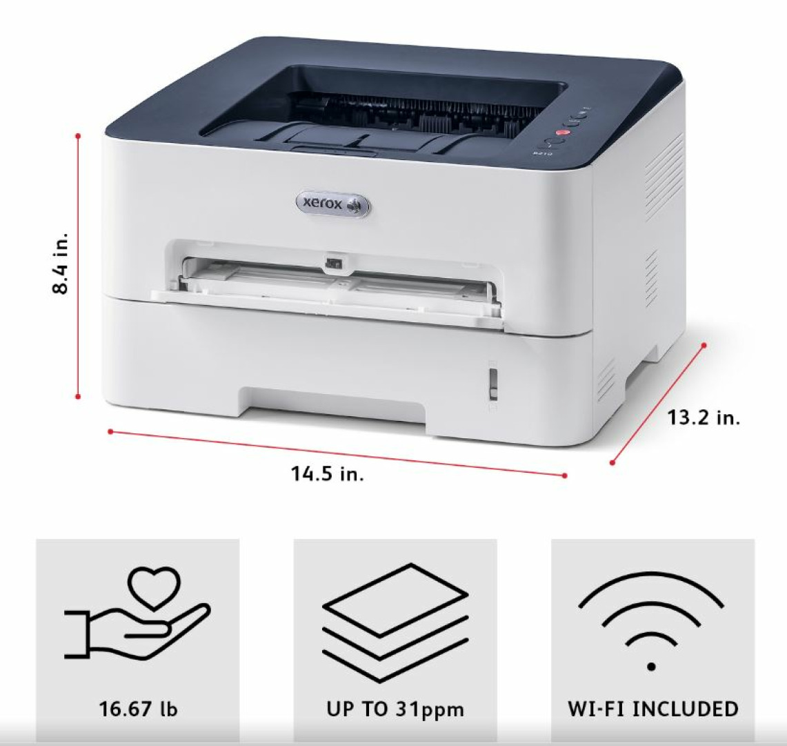 Xerox-B210-Above 75%-Used A-WiFi-Ethernet-Usb-&lt;10K Pages-A4-A5-B/W Laser-Printer