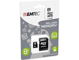 Adapter Micro Card Emtec Silver Memory New Micro Memory Slot 8Gb Memory Card