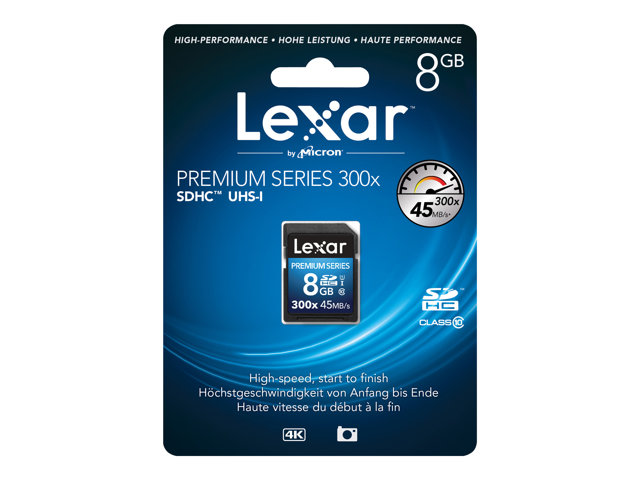 Micro Card Lexar PREMIUM SERIES 300x SDHC UHS-I New Micro Memory Slot 8Gb Memory Card