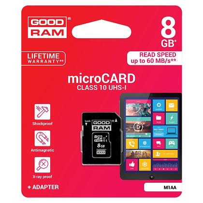 Adapter Micro Card GoodRam M1AA New Micro Memory Slot 8Gb Memory Card
