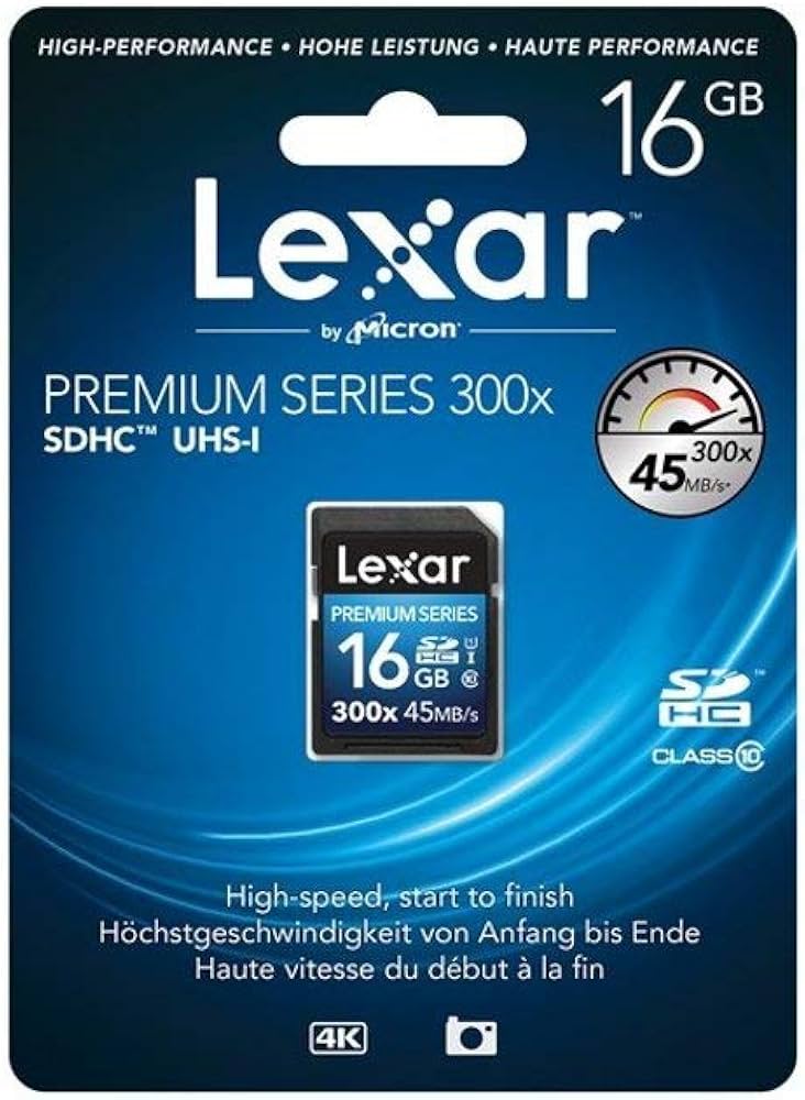 Micro Card Lexar PREMIUM SERIES 300x SDHC UHS-I New Micro Memory Slot 16Gb Memory Card