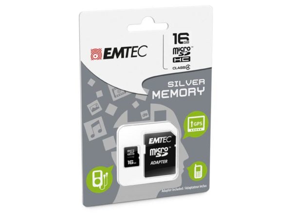 Adapter Micro Card Emtec Silver Memory New Micro Memory Slot 16Gb Memory Card